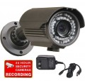 Bullet Security camera IRE96ES with Power Supply and Warning Decal